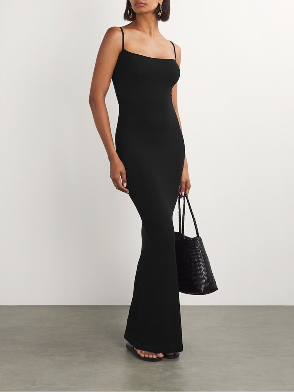 SKIMS Black Soft Lounge Long Maxi Slip Dress - XS